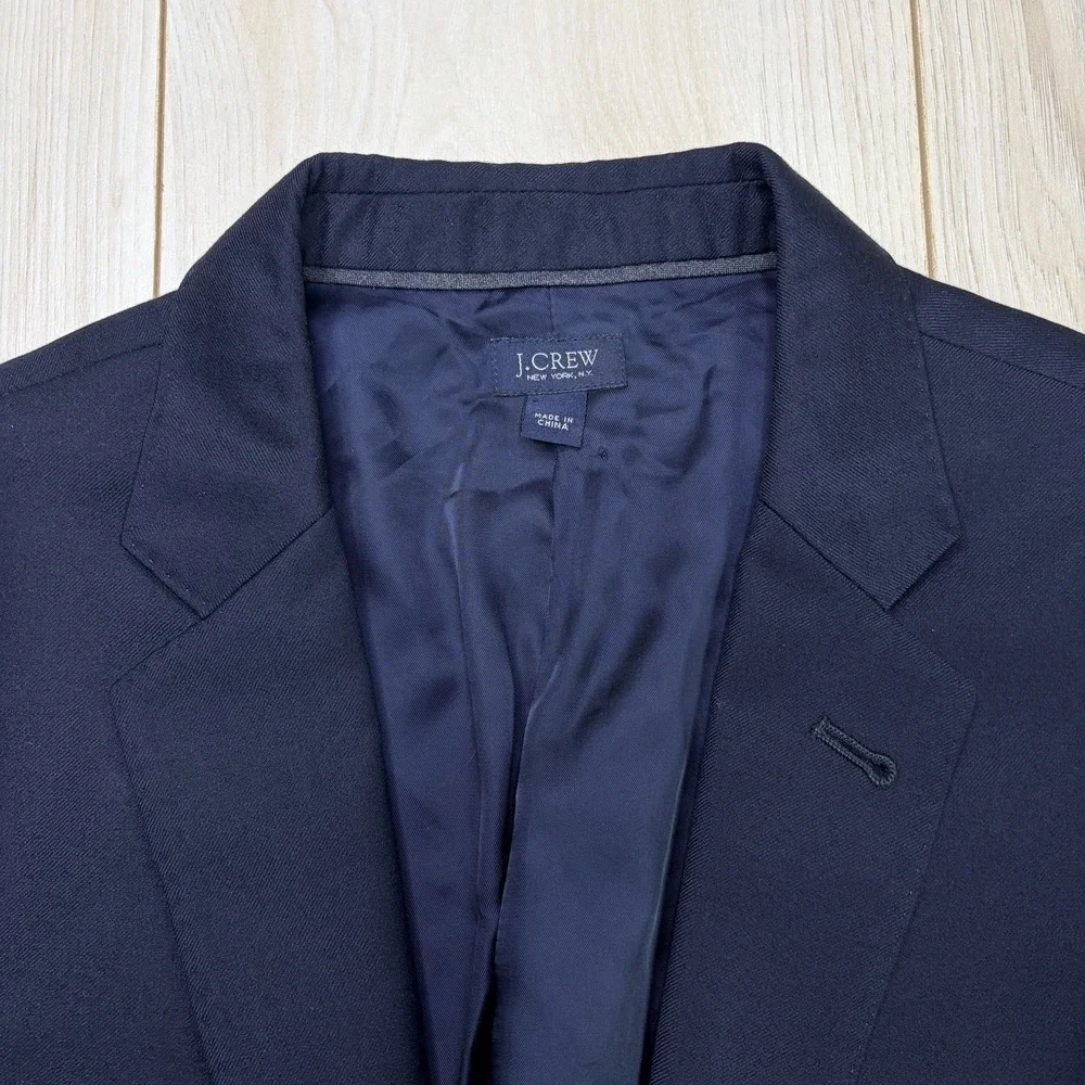 J. Crew Ludlow Jacket Loro Piana Flannel Wool Blazer Men 38R Navy